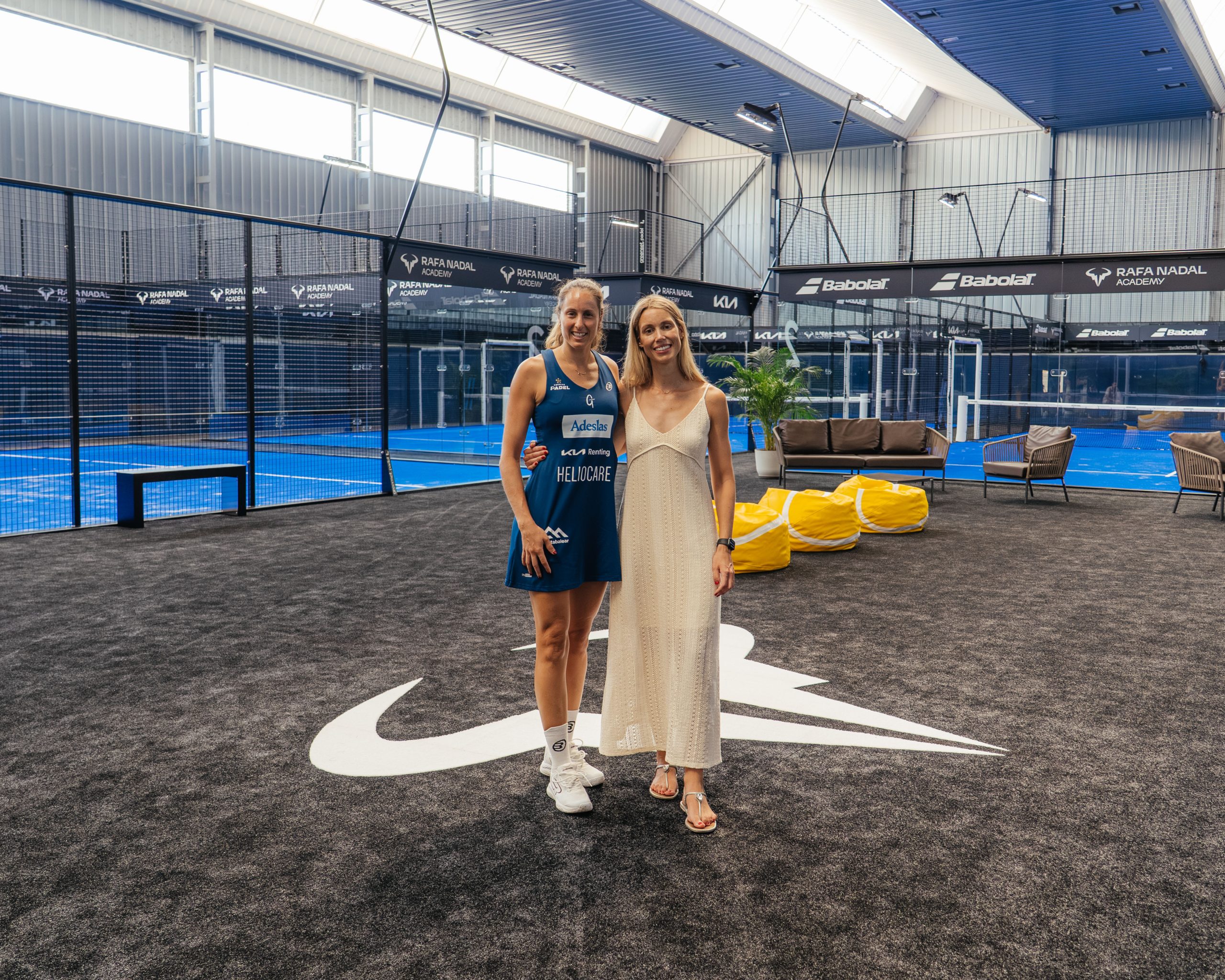 Gemma Triay y Maribel Nadal en la inauguracion de las nuevas pistas de padel indoor de la Rafa Nadal Academy by Movistar