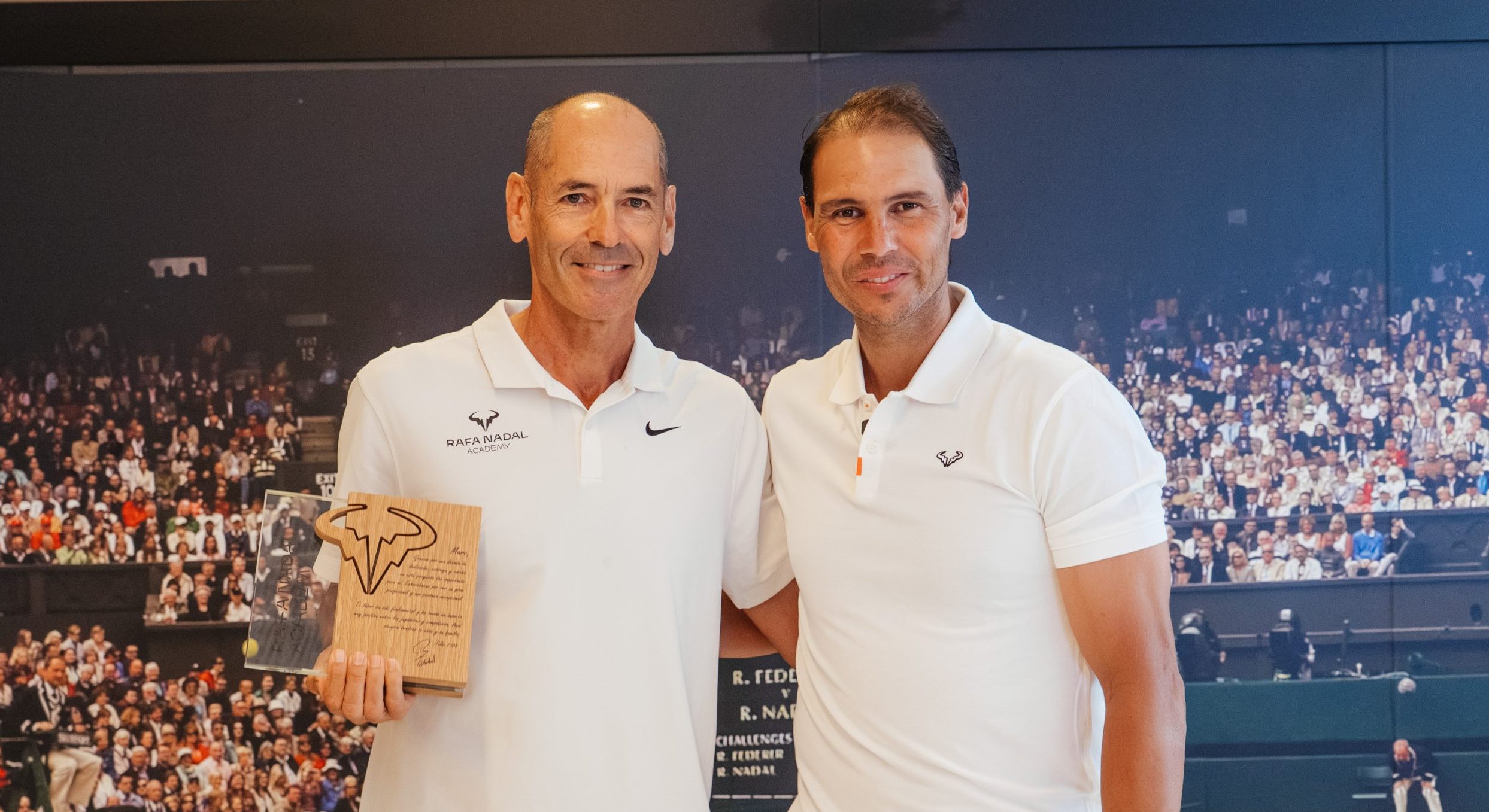 Rafa Nadal, junto a Marc Górriz en la Rafa Nadal Academy by Movistar