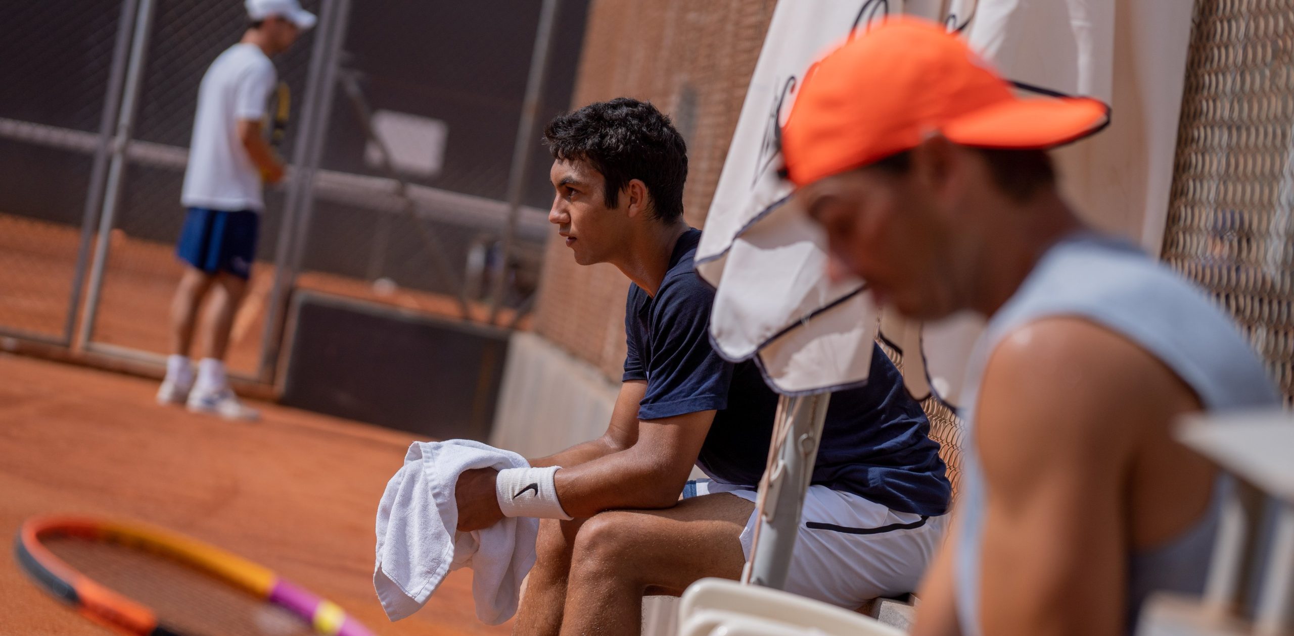 Dani Rincón, entrenando con Rafa Nadal