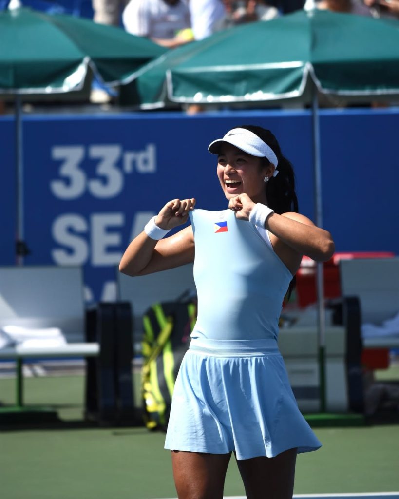 Alex Eala, festeggiando il suo trionfo ai SEA Games (Foto: Probarm Wichasak)