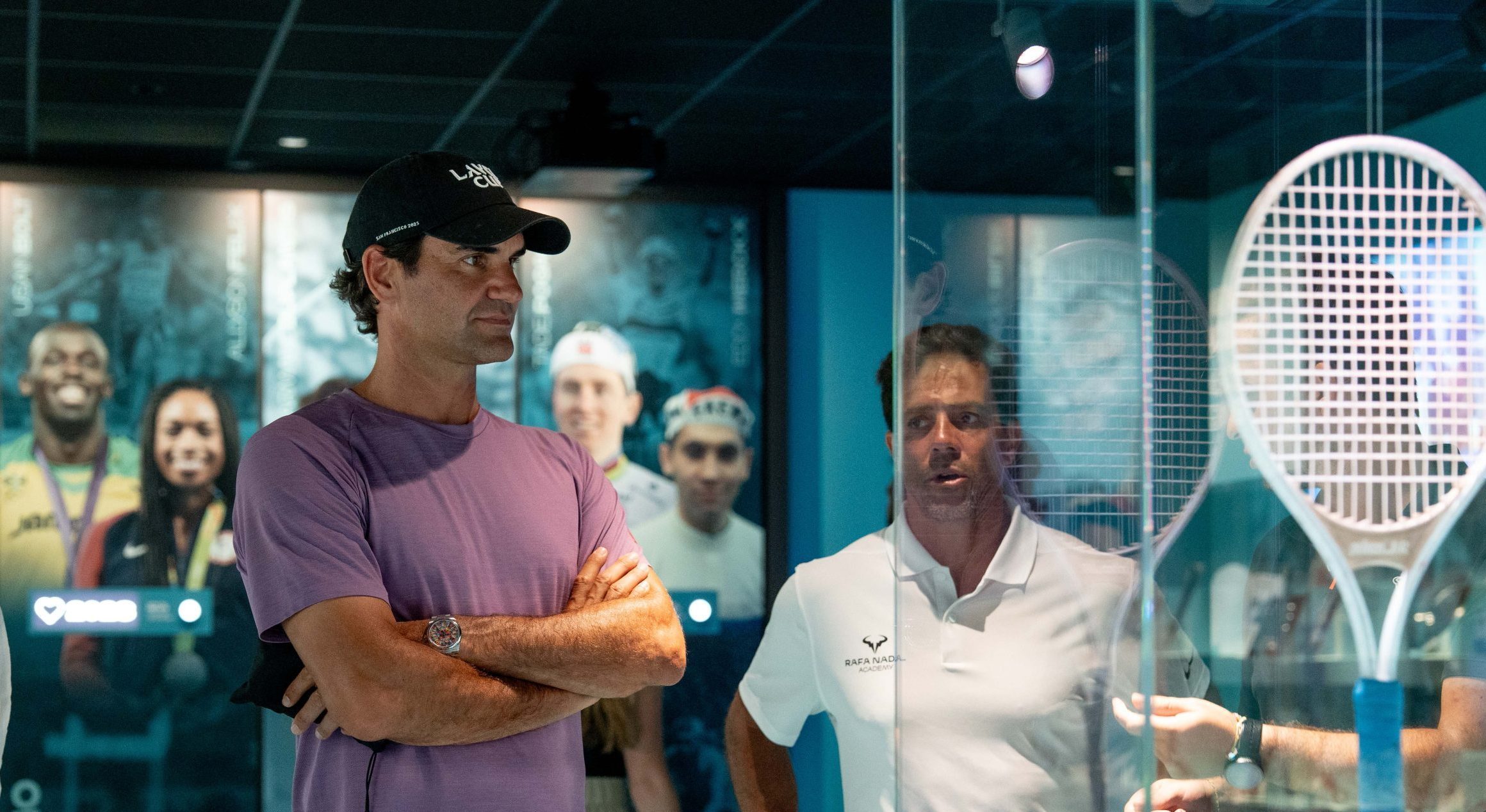Roger Federer visitando el Rafa Nadal Museum